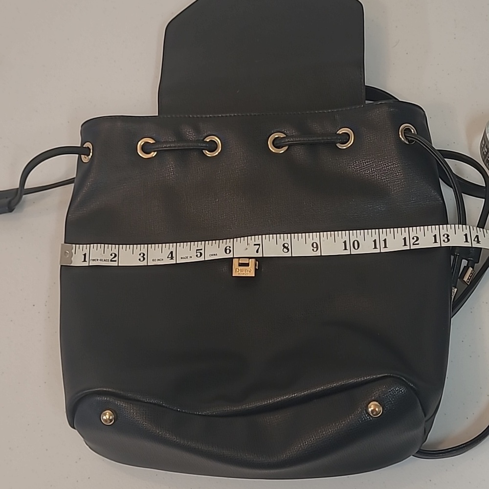 Dune London Calf Hair Leopard Flap / Black Leather Backpack Adjustable Straps - Picture 11 of 13